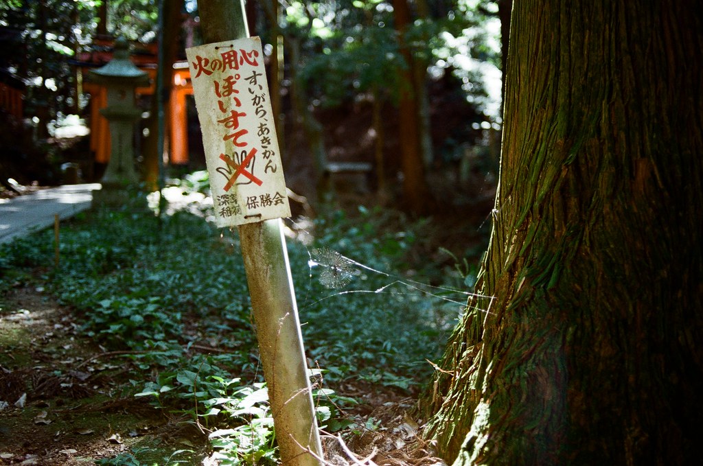 伏見稻荷 京都 Kyoto, Japan / Kodak ColorPlus / Nikon FM2 停了好段時間沒有把這段旅行的影像整理出來，時間也走的比我分享的還快。  繼續爬稻荷山，路上已經都沒有什麼人繼續爬了，那時候應該快到山頂，我一路上想說爬過了山頂應該可以實現什麼吧！  不過到後來想想，就只是單純的運動這樣。  Nikon FM2 Nikon AI AF Nikkor 35mm F/2D Kodak ColorPlus ISO200 0993-0033 2015/09/29 Photo by Toomore